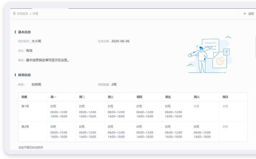 排班界面基本信息